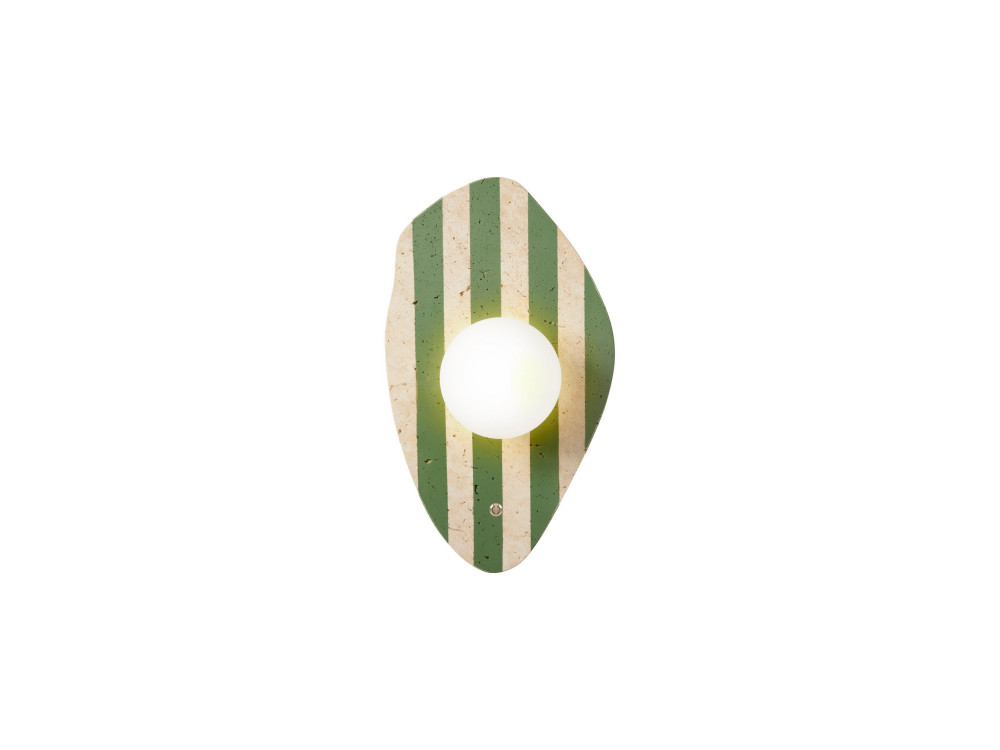"Espe" Travertine Wall Sconce - Beige / White / Green