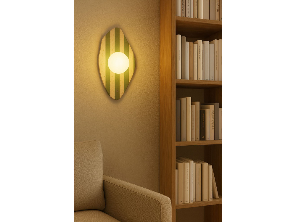 "Espe" Travertine Wall Sconce - Beige / White / Green