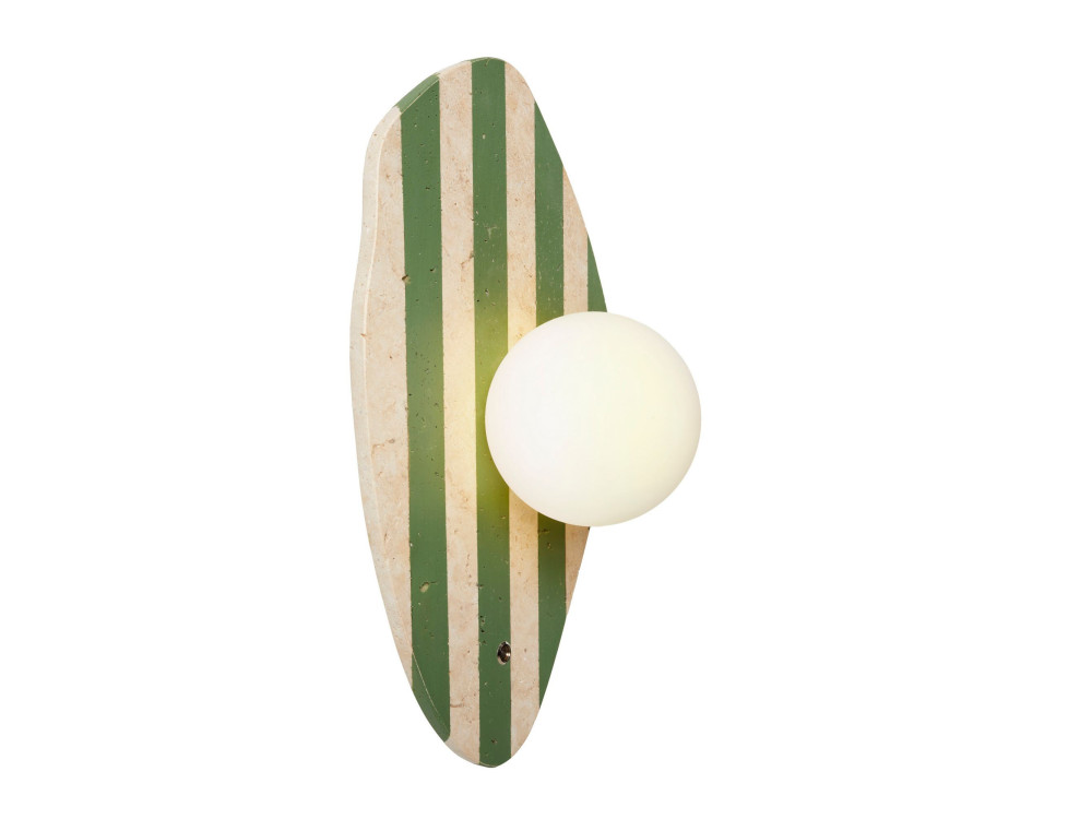 "Espe" Travertine Wall Sconce - Beige / White / Green