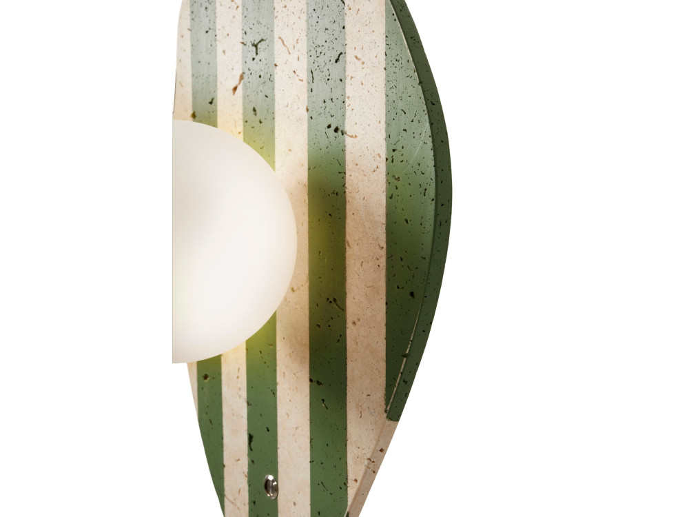"Espe" Travertine Wall Sconce - Beige / White / Green