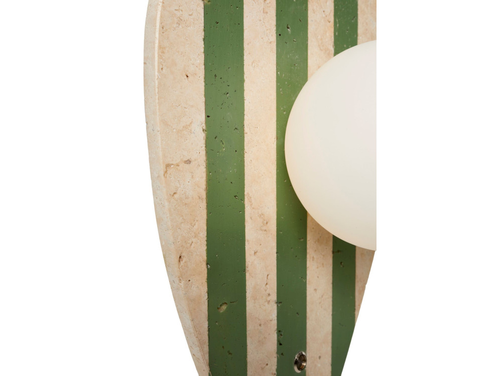 "Espe" Travertine Wall Sconce - Beige / White / Green