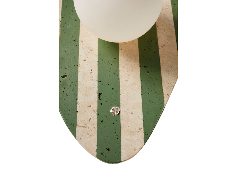 "Espe" Travertine Wall Sconce - Beige / White / Green