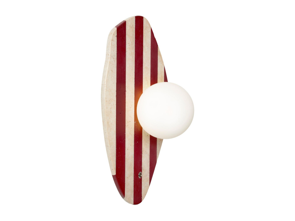 "Push" Travertine Wall Sconce - Beige / White / Red