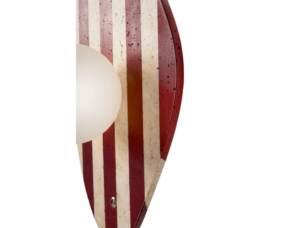 "Push" Travertine Wall Sconce - Beige / White / Red
