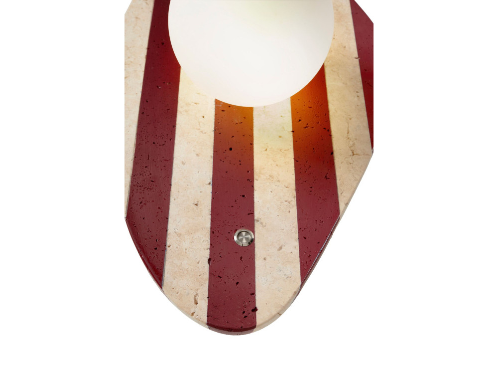 "Push" Travertine Wall Sconce - Beige / White / Red