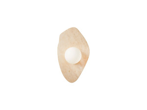 "Busy" Travertine Wall Sconce - Beige / White