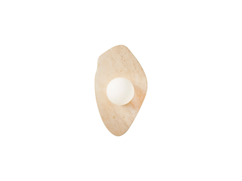 "Busy" Travertine Wall Sconce - Beige / White