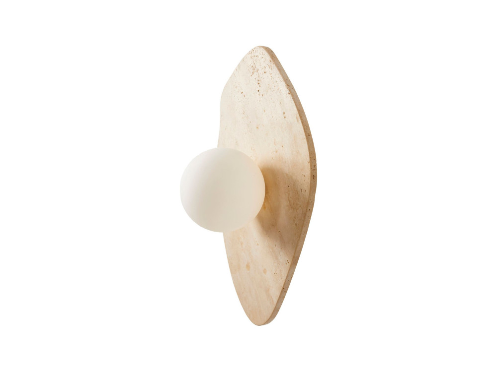 "Busy" Travertine Wall Sconce - Beige / White