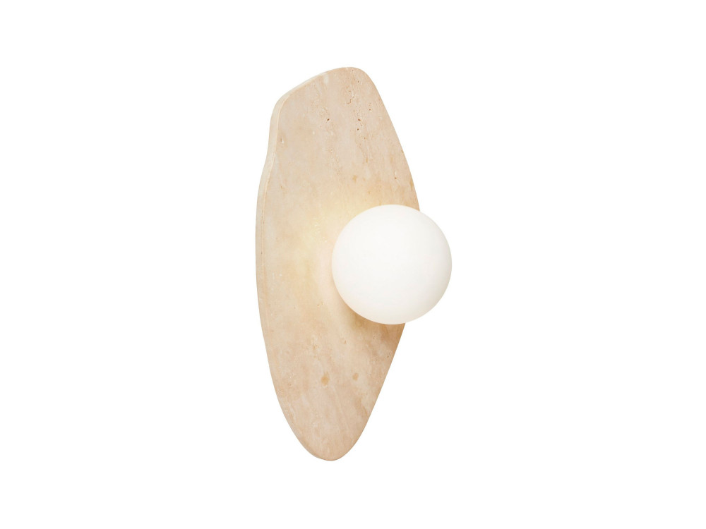 "Busy" Travertine Wall Sconce - Beige / White