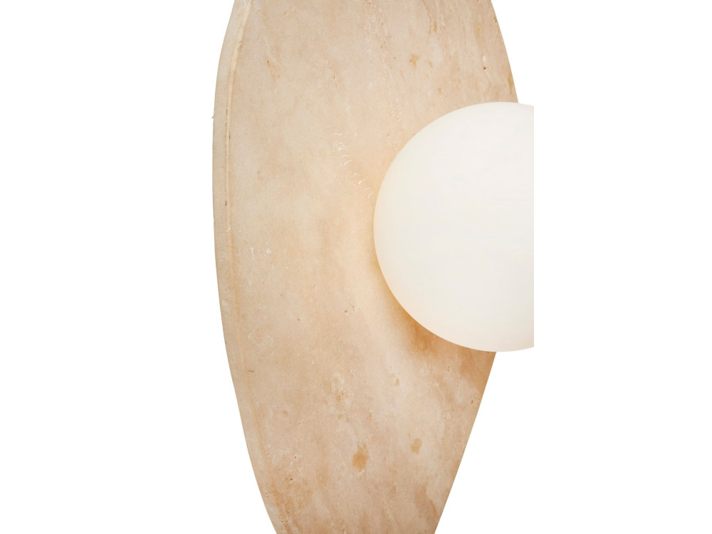 "Busy" Travertine Wall Sconce - Beige / White