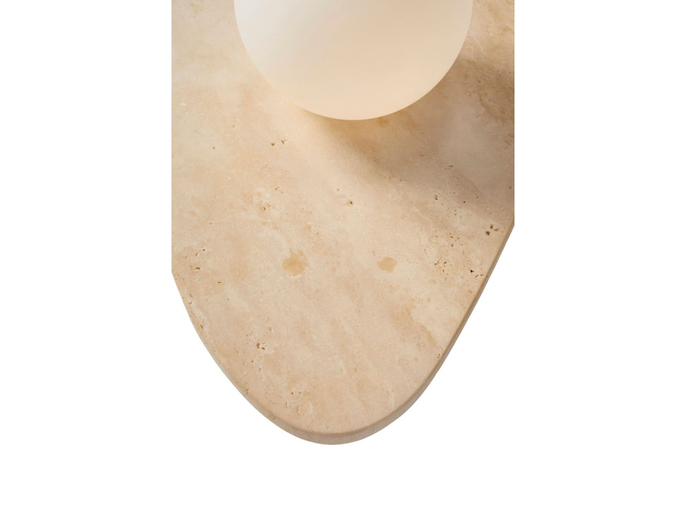 "Busy" Travertine Wall Sconce - Beige / White