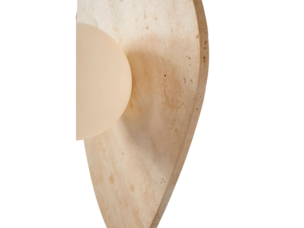 "Busy" Travertine Wall Sconce - Beige / White