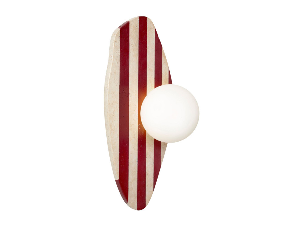 "Forest" Travertine Wall Sconce  - Beige / Red