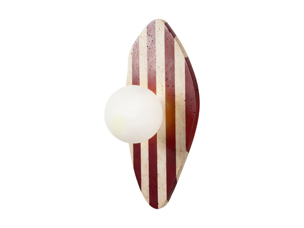"Forest" Travertine Wall Sconce  - Beige / Red
