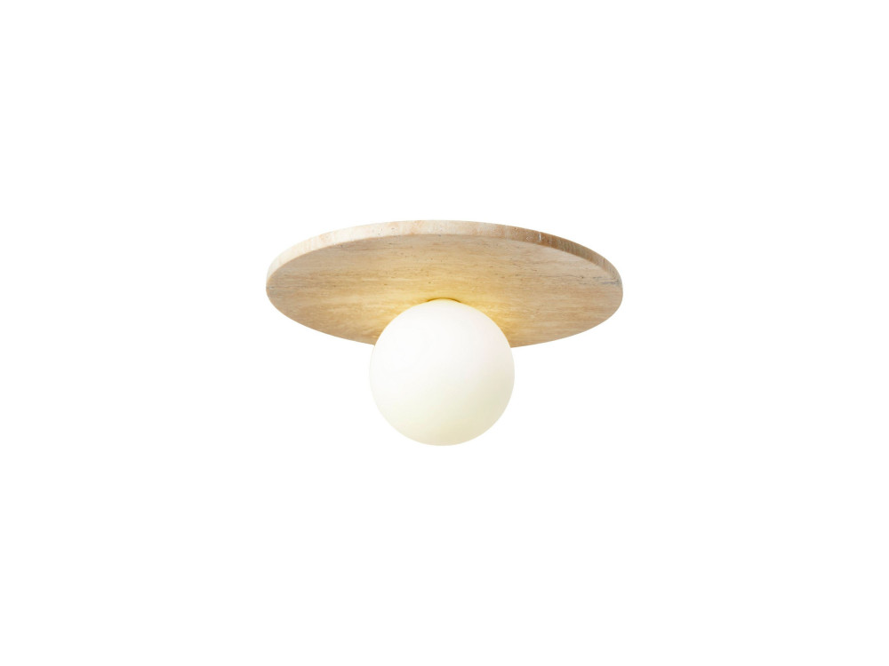 "Tor-Tun" Travertine Ceiling Light - Beige / White