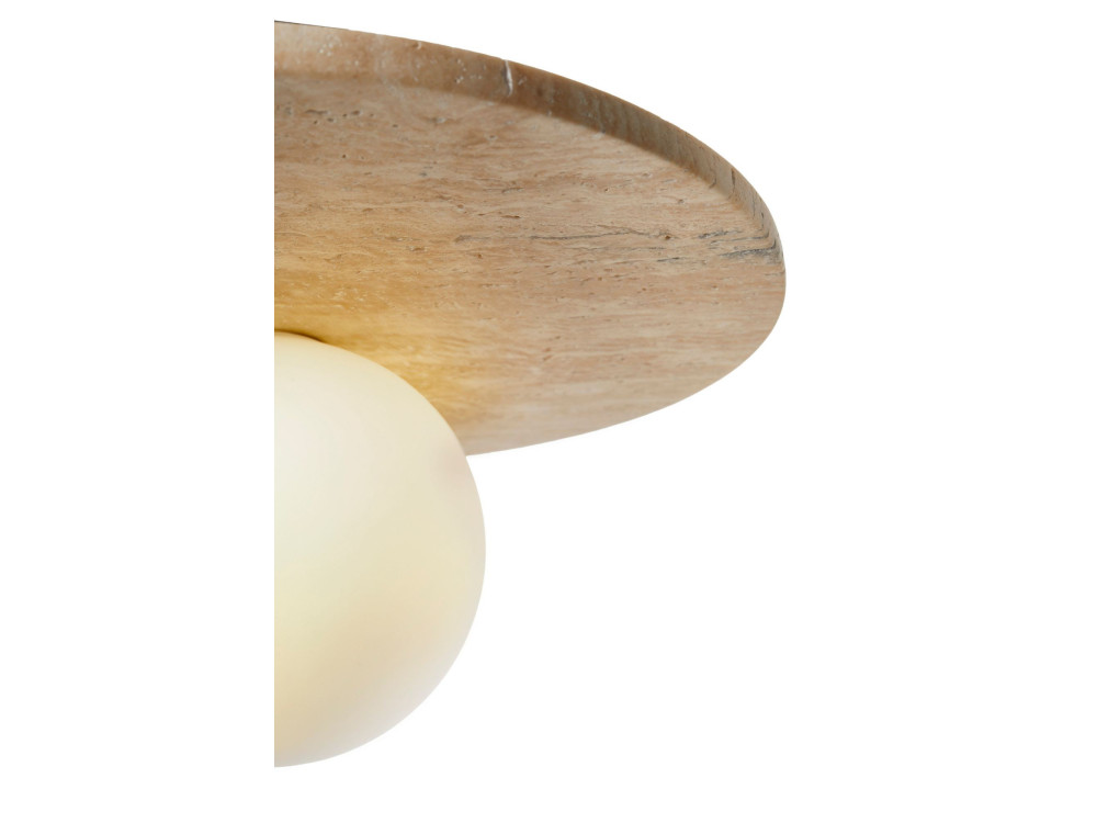 "Tor-Tun" Travertine Ceiling Light - Beige / White