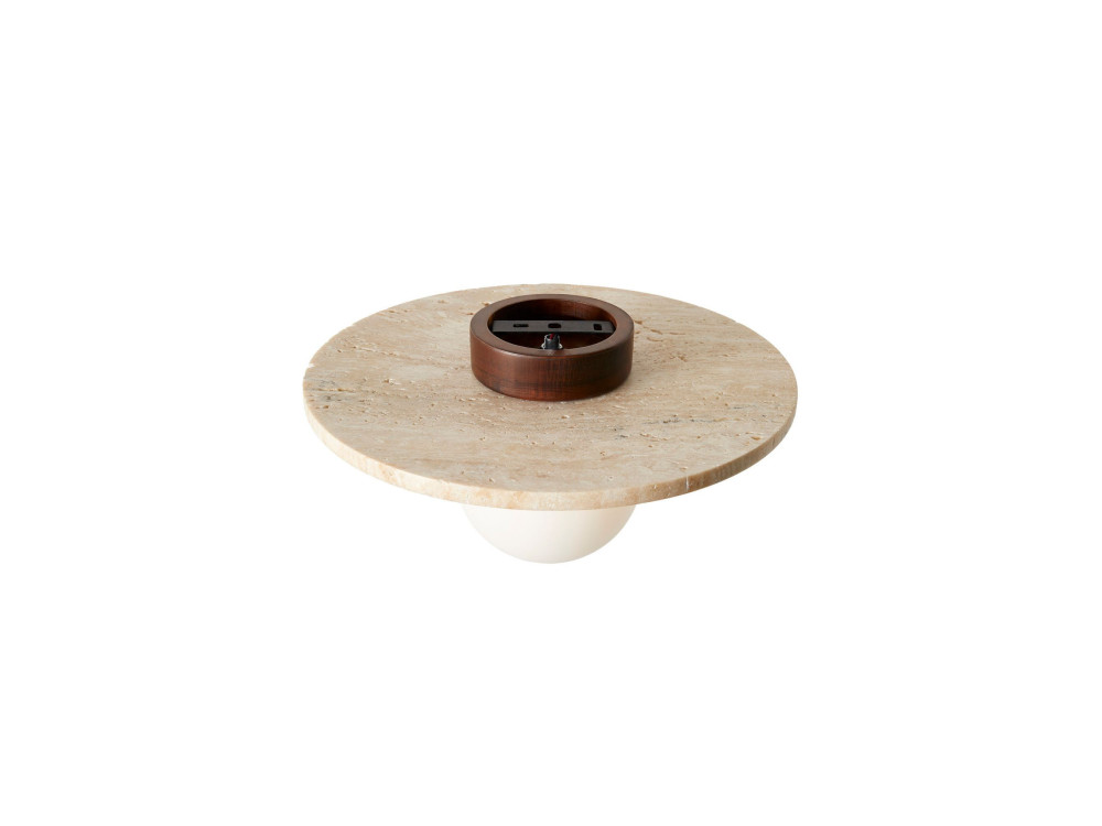 "Tor-Tun" Travertine Ceiling Light - Beige / White
