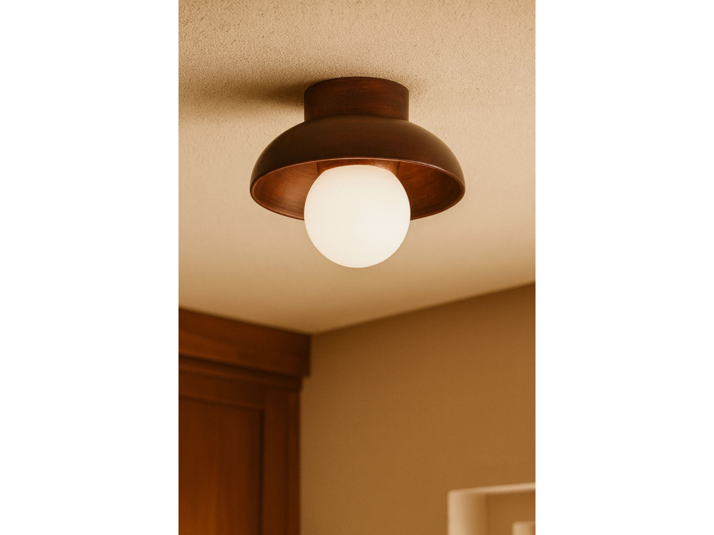 "Hand-T" Wooden Ceiling Light - Walnut / White