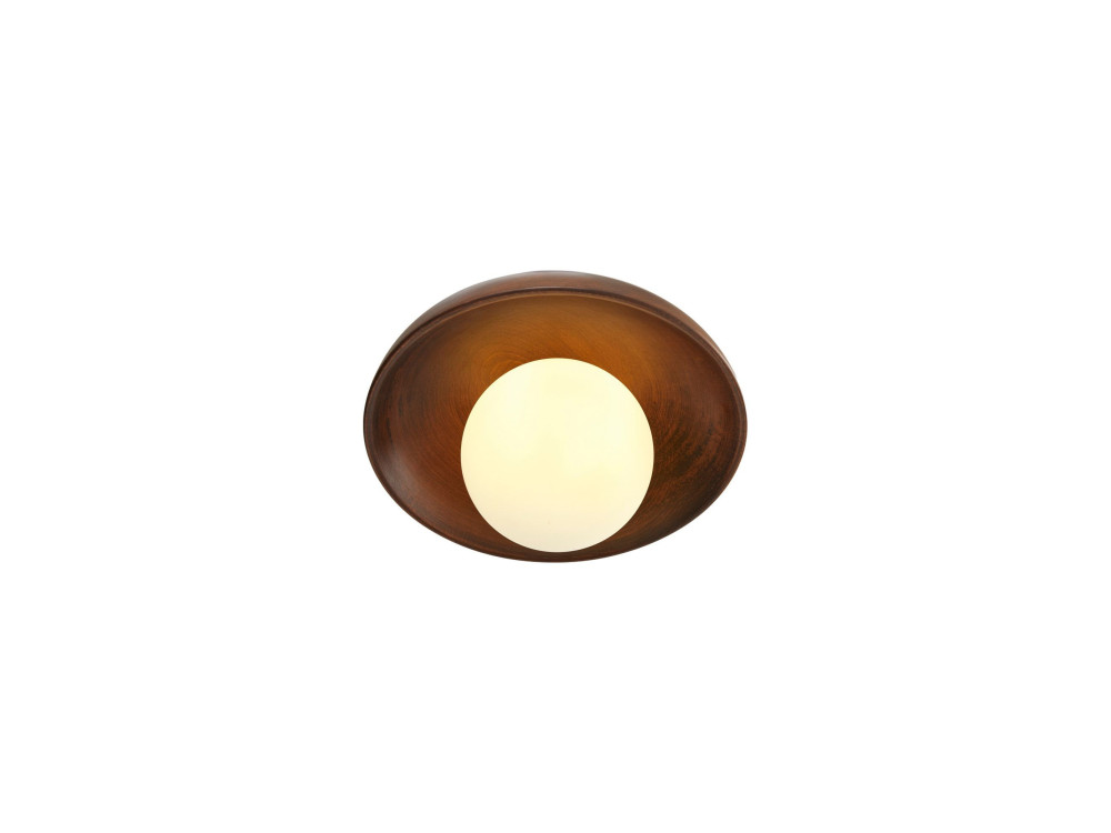 "Hand-T" Wooden Ceiling Light - Walnut / White