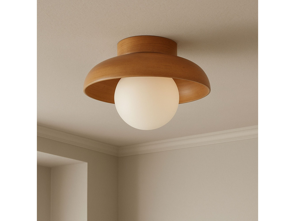 "Hant-T" Wooden Ceiling Light - Oak / White