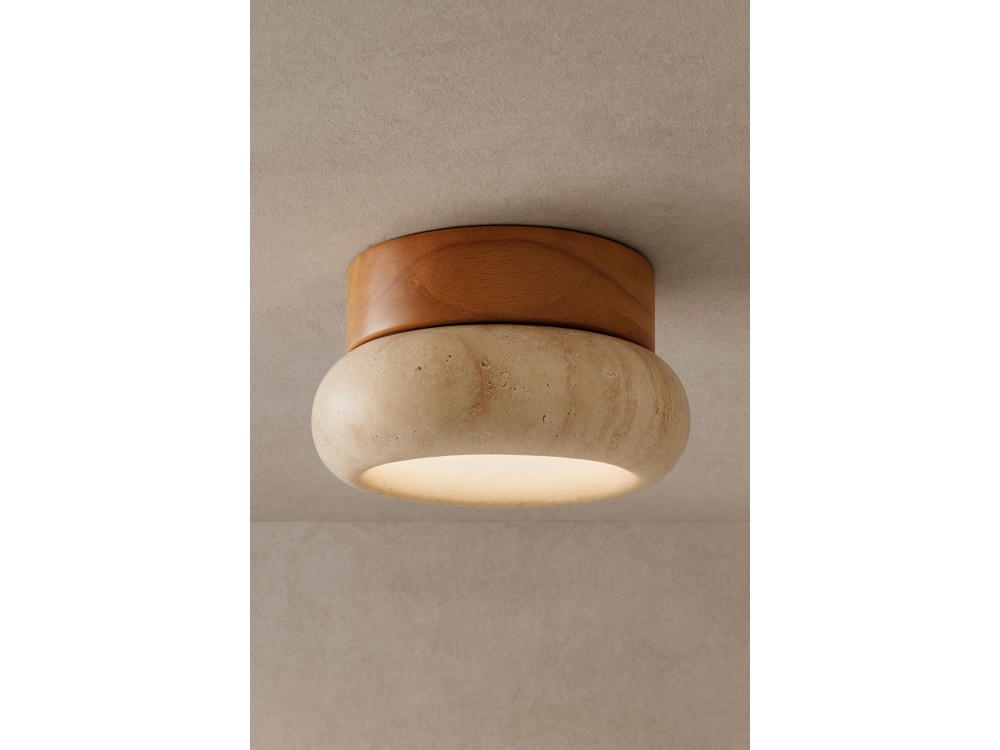 "Worm-S" Wooden Ceiling Light - Oak / Beige