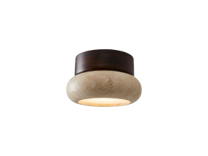 "Worm-S" Wooden Ceiling Light - Walnut / Beige