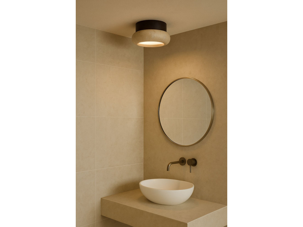 "Worm-S" Wooden Ceiling Light - Walnut / Beige