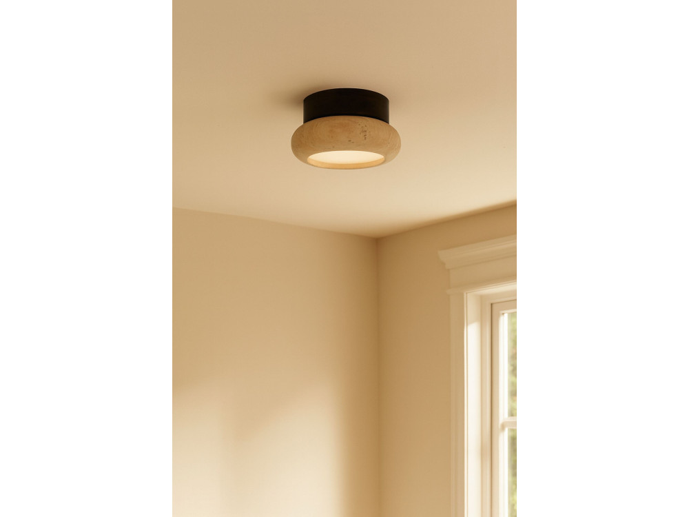 "Worm-S" Wooden Ceiling Light - Walnut / Beige