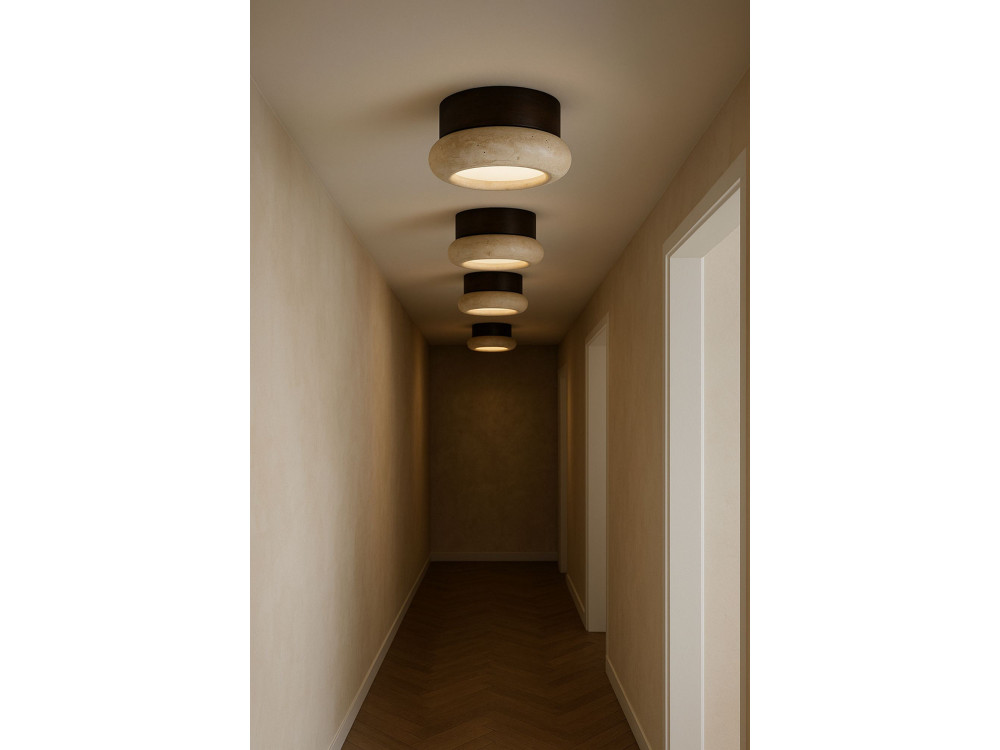 "Worm-S" Wooden Ceiling Light - Walnut / Beige