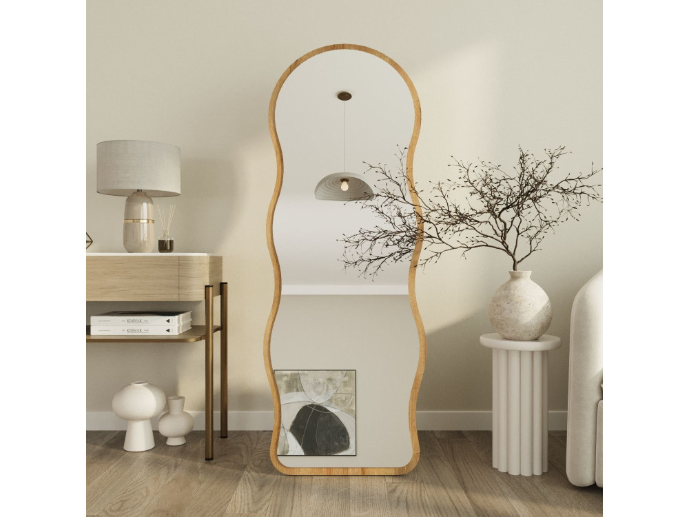 "Asial" Wooden Floor Mirror - 50 x 160 x 2.2 cm - Sapphire Oak