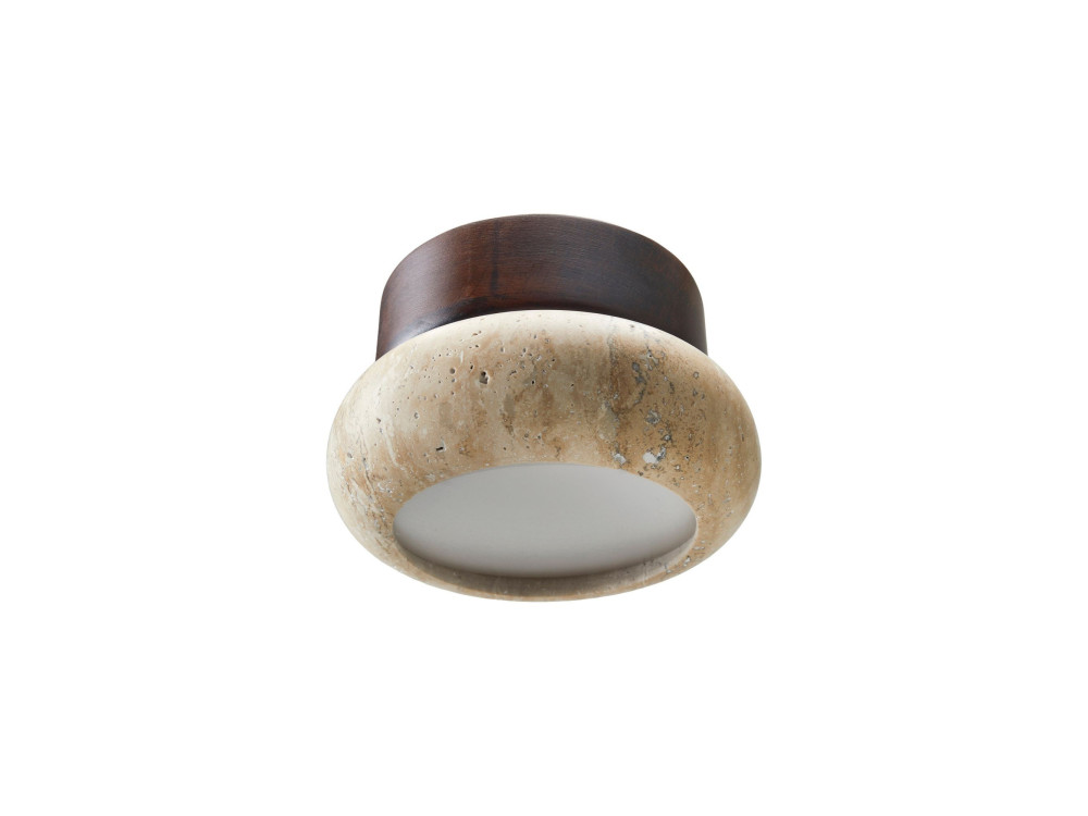 "Worm-S" Wooden Ceiling Light - Walnut / Beige