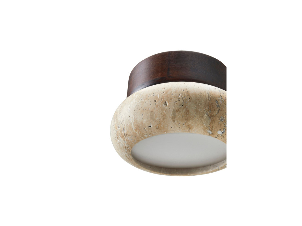 "Worm-S" Wooden Ceiling Light - Walnut / Beige