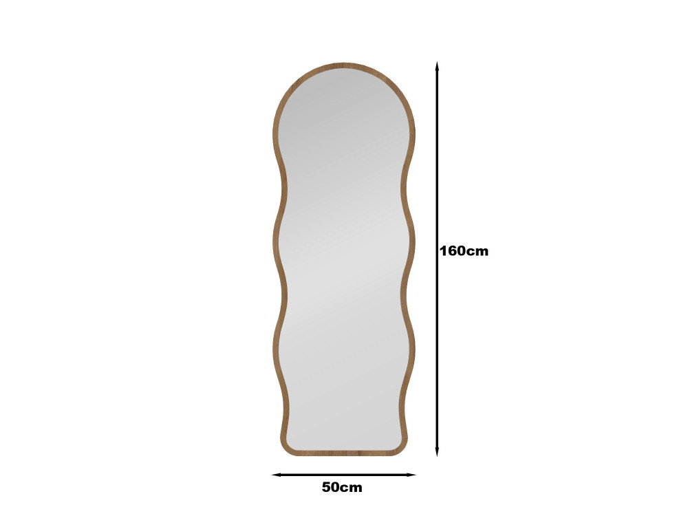 "Asial" Wooden Floor Mirror - 50 x 160 x 2.2 cm - Sapphire Oak