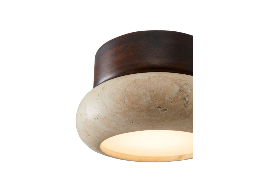 "Worm-S" Wooden Ceiling Light - Walnut / Beige