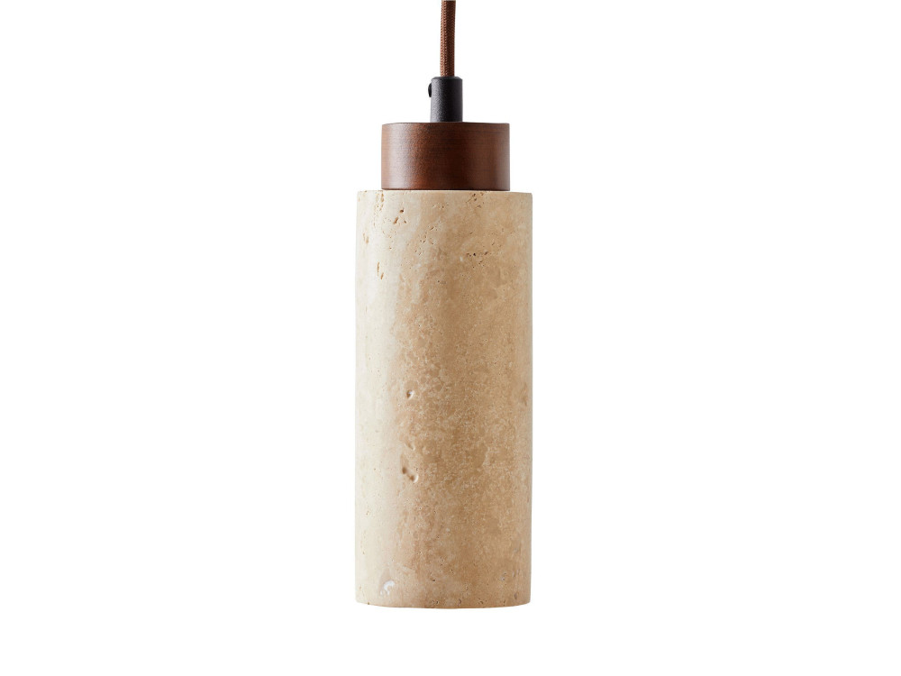 "Babil" Wooden Pendant Light - Beige / Walnut