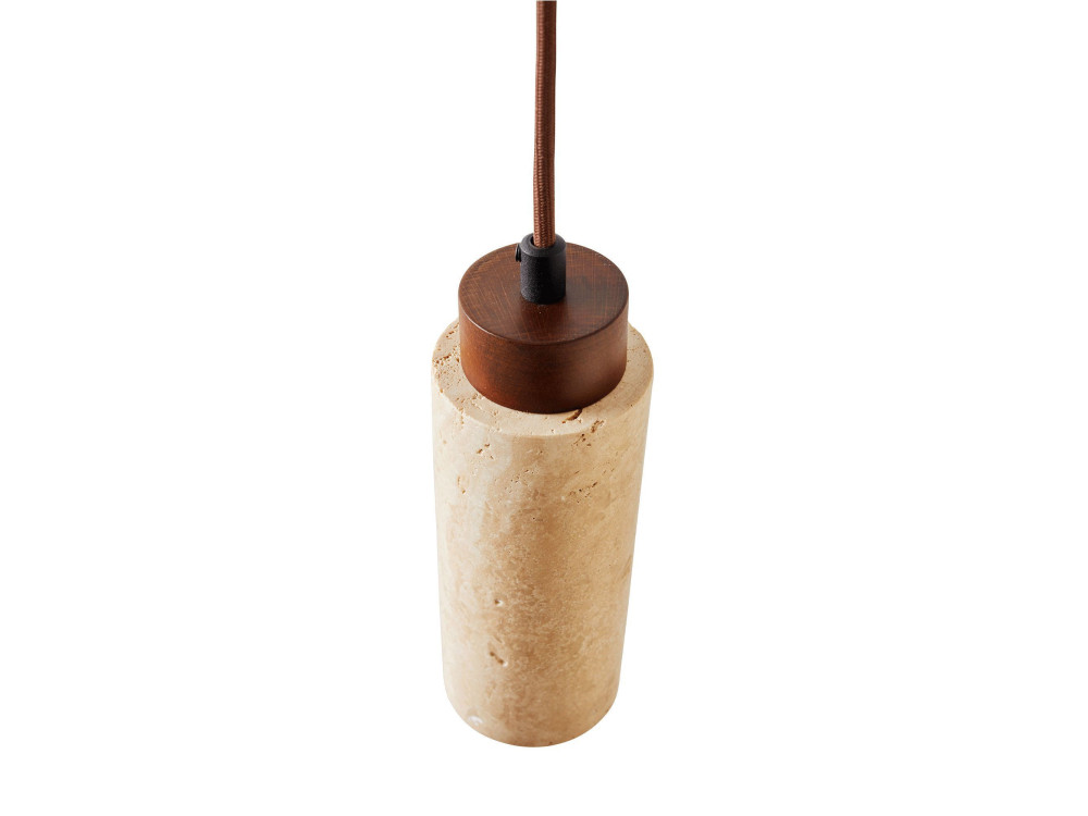 "Babil" Wooden Pendant Light - Beige / Walnut