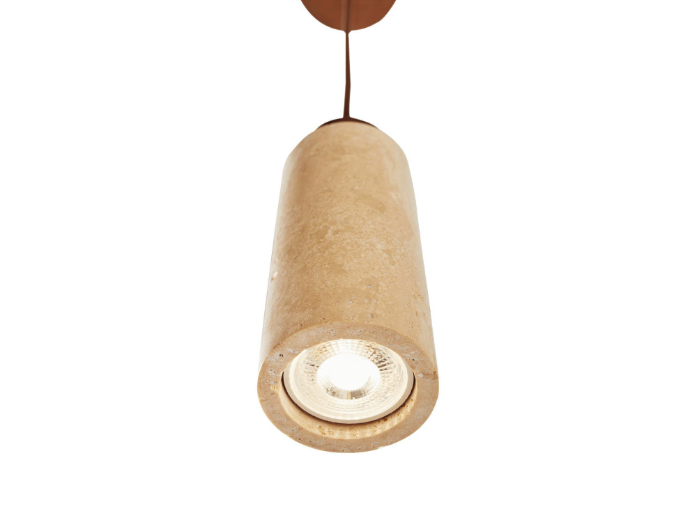 "Babil" Wooden Pendant Light - Beige / Walnut