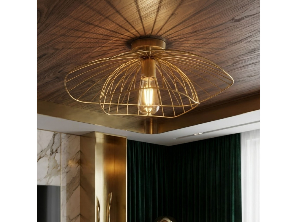 "Mantar" Metal Ceiling Light - 52 x 52 cm - Gold