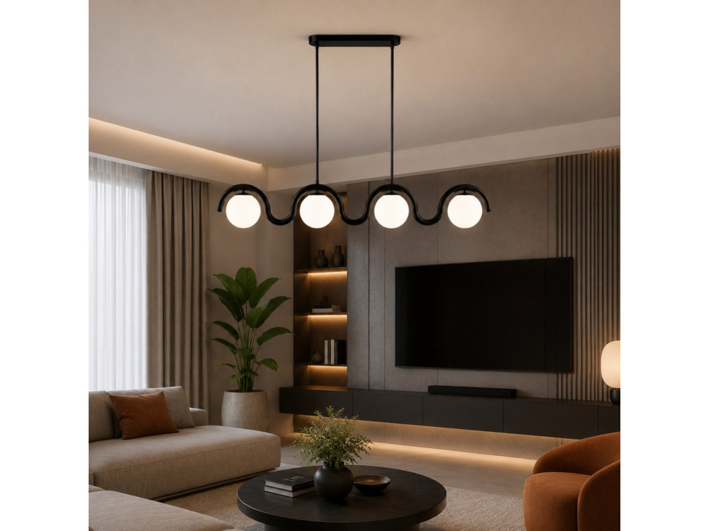 "GEDIK-20443" Metal Chandelier - 110 x 17 cm - Black