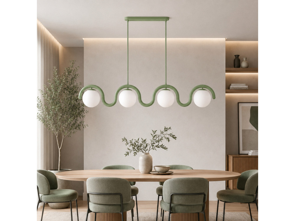 "GEDIK-20443" Metal Chandelier - 110 x 17 cm - Green
