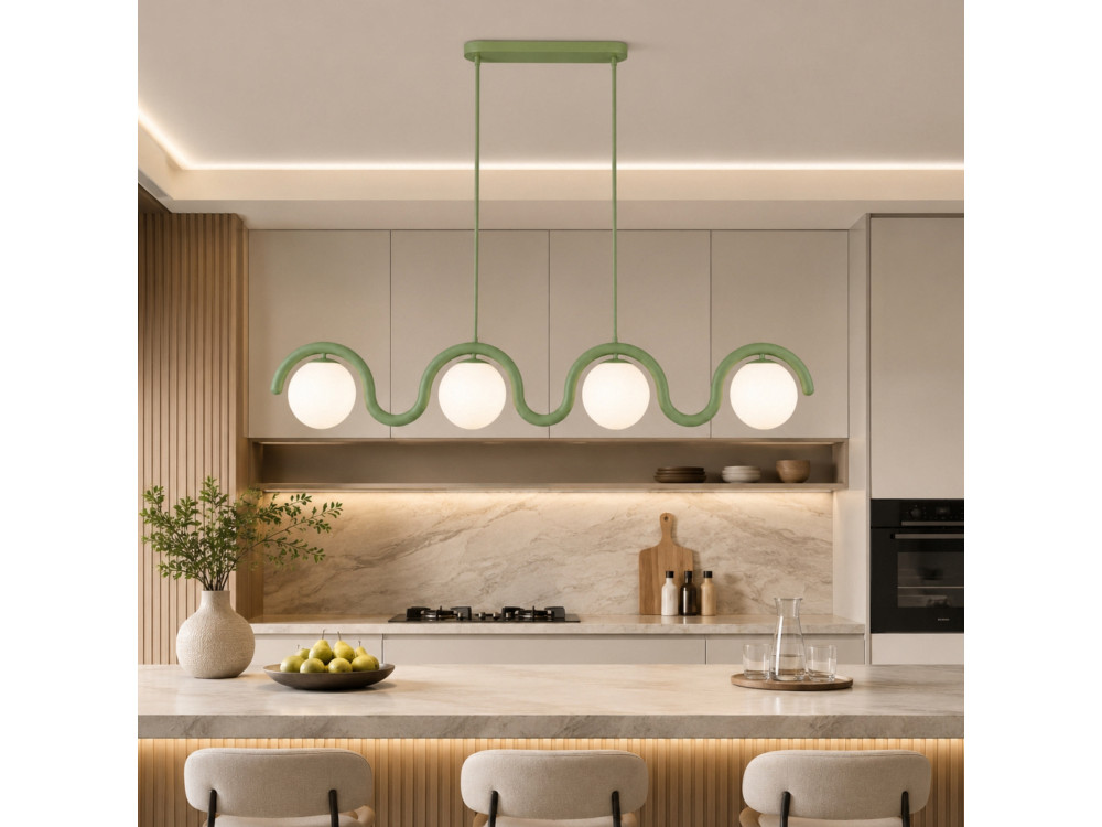 "GEDIK-20443" Metal Chandelier - 110 x 17 cm - Green