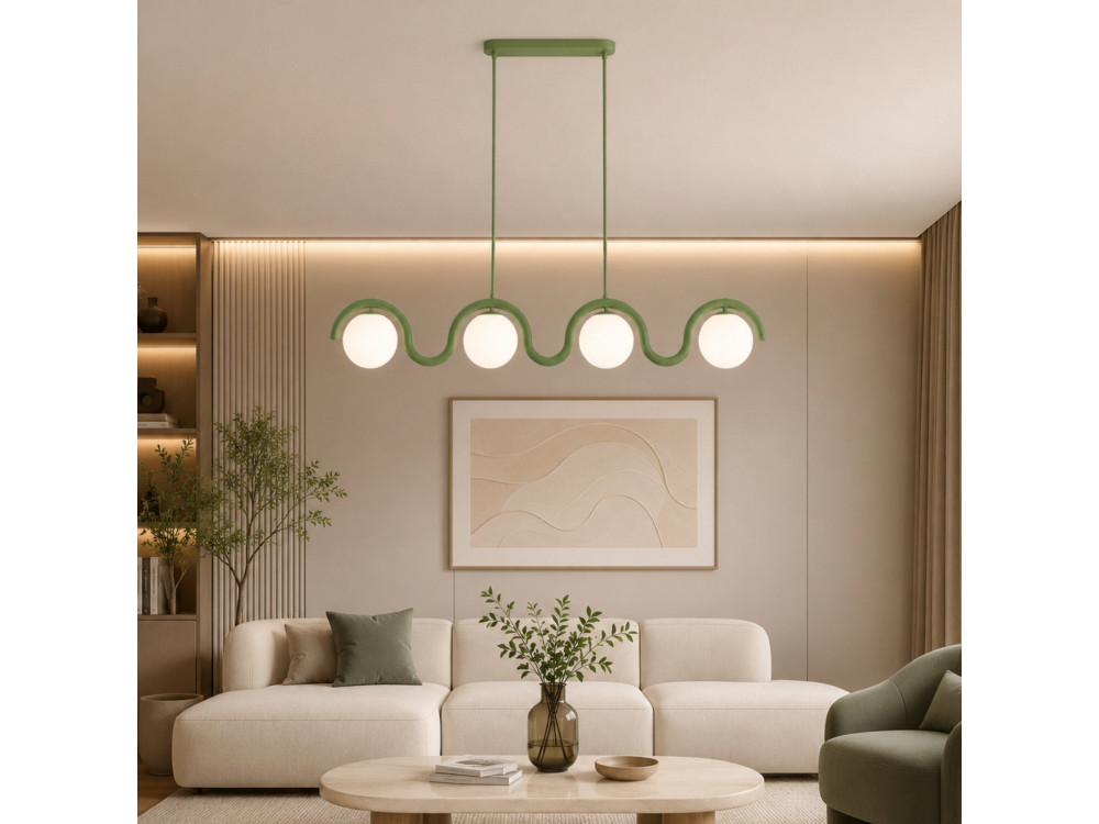 "GEDIK-20443" Metal Chandelier - 110 x 17 cm - Green