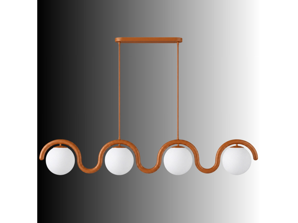 "GEDIK-20443" Metal Chandelier - 110 x 17 cm - Brown / Orange