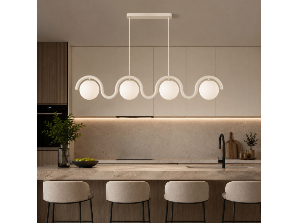 "GEDIK-20443" Metal Chandelier - 110 x 17 cm - Beige