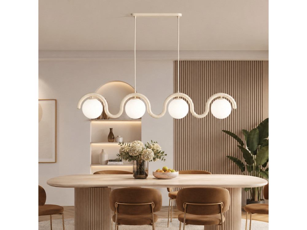 "GEDIK-20443" Metal Chandelier - 110 x 17 cm - Beige