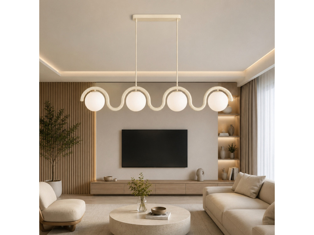 "GEDIK-20443" Metal Chandelier - 110 x 17 cm - Beige