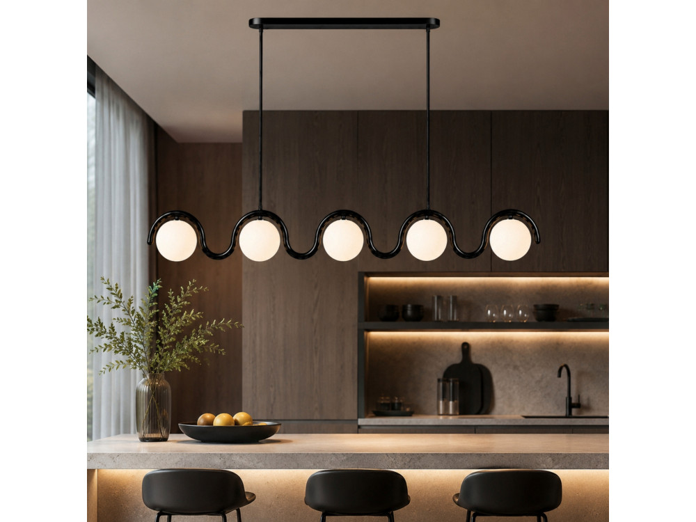 "GEDIK-20444" Metal Chandelier - 140 x 17 cm - Black