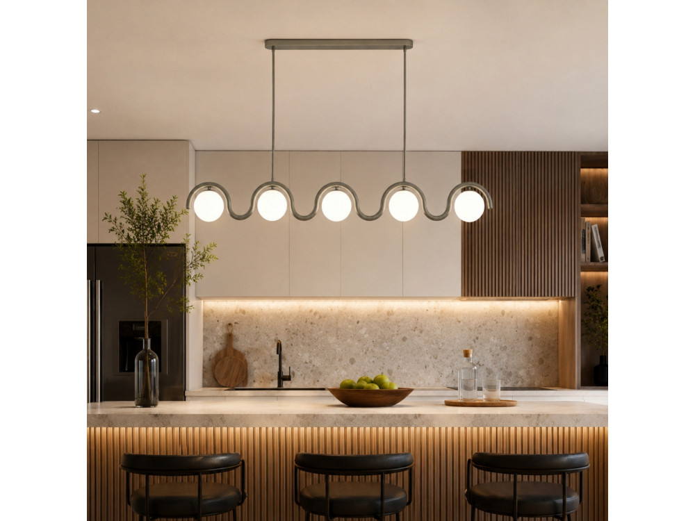 "GEDIK-20444" Metal Chandelier - 140 x 17 cm - Gray