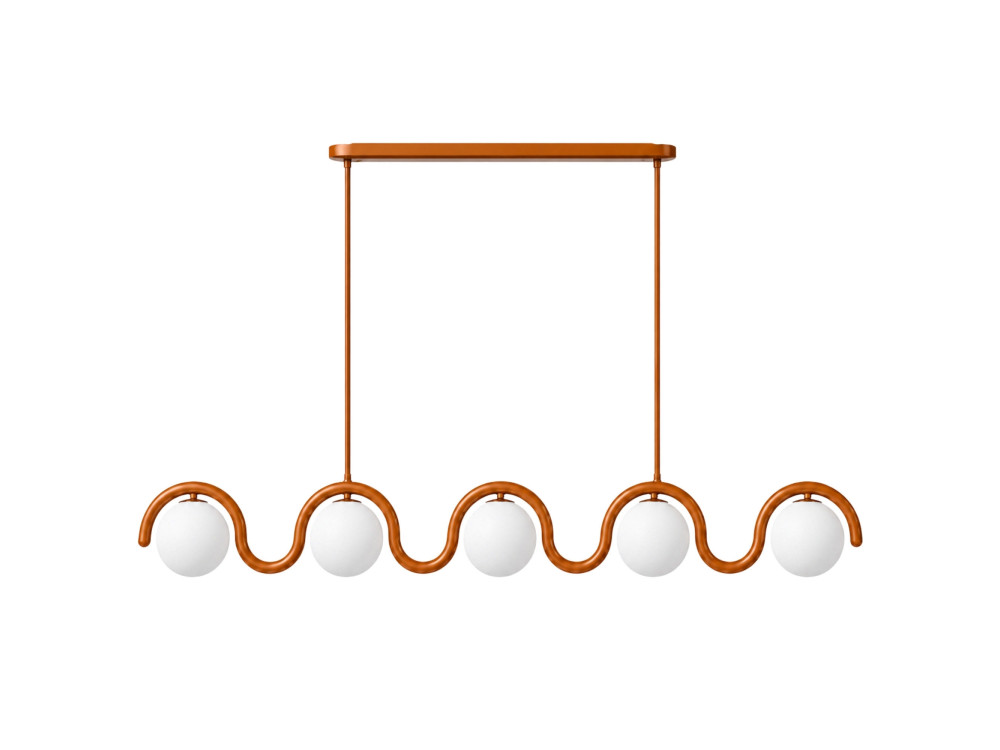 "GEDIK-20444" Metal Chandelier - 140 x 17 cm - Brown / Orange