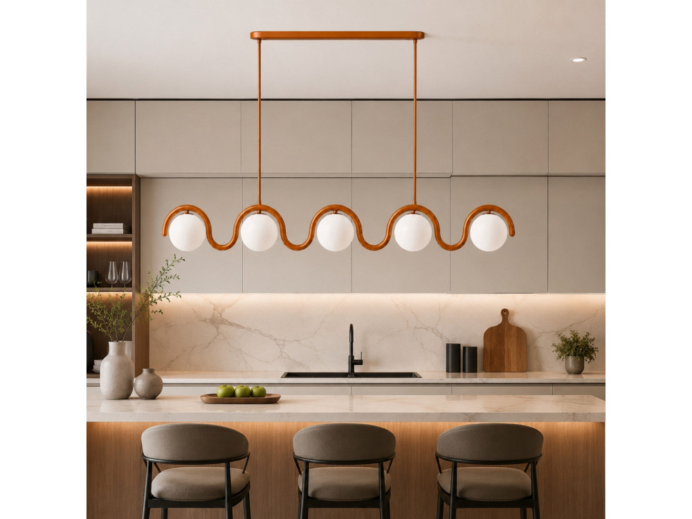 "GEDIK-20444" Metal Chandelier - 140 x 17 cm - Brown / Orange